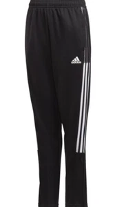 Adidas kids Tiro 21 team Running Pants Black/white Size large C17 - Picture 1 of 6