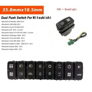 Dual Push Switch Button Fog Lights For Mitsubishi w/Wire (Fan&Headlight) - Bild 1 von 11