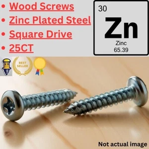 Holzschrauben ~ Stahl verzinkt ~ Vierkantantrieb ~ ALLE GRÖSSEN ~ 25 CT - Bild 1 von 1