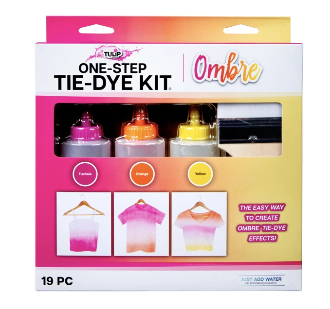 Tulip One-Step Tie-Dye Kit, Ombre, (Fuchsia, Orange and Yellow), 19 Pieces - Image 1 of 1