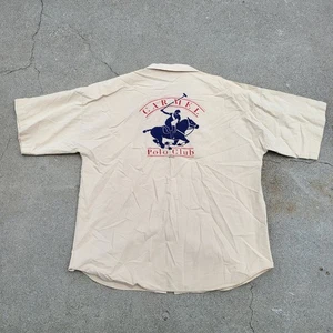 Vintage Carmel Polo Club Shirt Size XL USA Beige Khaki Crazy Shirts Button Up - Picture 1 of 9