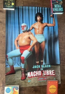 Póster Jack Black firmado a mano 27x40 DS Nacho Libre Foto 1 de 3