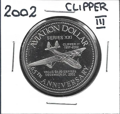 2002 CLIPPER III 65th Anniversary Aviation Two Dollar Coin - Image 1 of 2