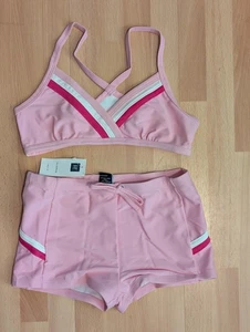 GAP Girl's Pink Swimsuit Two Piece Bathing Suit Boy Shorts Size XL 12 BRAND NEW! - Picture 1 of 2