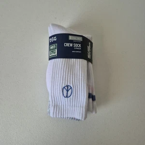 DSG Crew Sock Girls Small 3 Pack Athletic Peace Sign New Dick's Sporting Goods - Picture 1 of 1