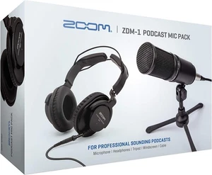 Zoom ZDM-1 Podcast Mic Pack with Headphones, Windscreen, XLR, and Tabletop Stand - Picture 1 of 6