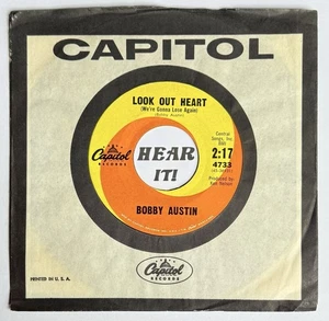 Superb Melodic Teen Country HOOK 45 BOBBY AUSTIN Look Out Heart CAPITOL mp3 - Picture 1 of 3