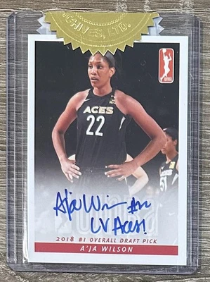 2018 Rittenhouse WNBA #AW3 A'ja Wilson Inscription LV ACES! AUTO - SEAL - Image 1 of 2