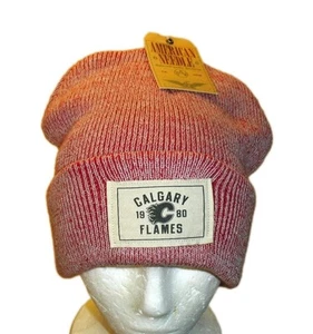 Calgary Flames Mens American Needle Cuffed Red Beanie Winter Hat Cap New - Picture 1 of 2