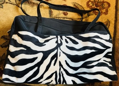 Bolso de Mano Lancôme Vintage Raro de Fin de Semana Estampado de Cebra Foto 1 de 4