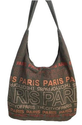 Bolso de Hombro Robin Ruth Grande Lona PARÍS Hobo City Logo Top Cremallera Multicolor Foto 1 de 4