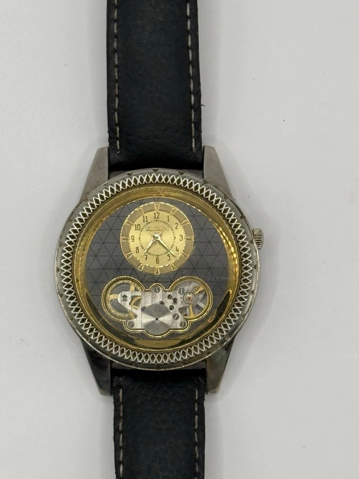 Reloj Pulsera Elgin Hombre 20mm Cuero Genuino Semiautomático en Negro y Plata. Foto 1 de 4