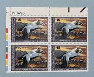 US RW59 $15 Duck Hunting Mint Plt Block of 4 - Picture 1 of 2
