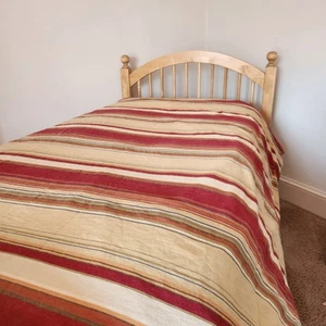 POTTERY BARN Twin Serape Streifen Bettbezug Rot Hellbraun Leinenmischung Schlafsaal College - Bild 1 von 7