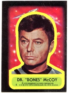 1976 Topps Star Trek #4 DR. Bones McCOY Sticker Card NM Paramount Pictures - Bild 1 von 2