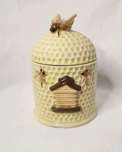 Josef Originals Beehive Honey Pot Bees Ceramic Yellow Jar 5" - Picture 1 of 10