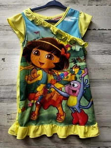 Nickelodeon Dora The Explorer & Boots Pajama Nightgown PJ Girls Size 4T Dress - Picture 1 of 6