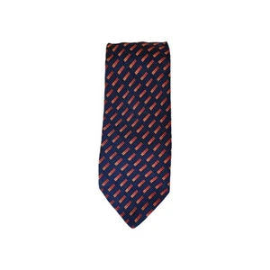 Tino Cosma Mens Tie Blue/Orange/Red. Silk Cotton Blend. 60" Long - Picture 1 of 3