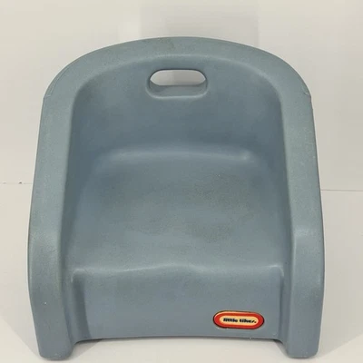 Silla de plástico para niños pequeños Little Tikes vintage años 80 asiento elevador azul con mango Foto 1 de 4