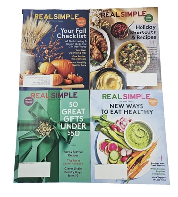 Real Simple Magazine Lot 4 2019 2020 Lifestyle Food Holidays Christmas Halloween - Image 1 of 4