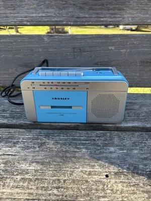 Crosley BLUE CT102 RW AM/FM Bluetooth Radio & Cassette Player WORKS GREAT Retro - Image 1 of 4