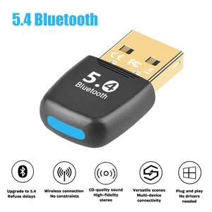 USB Bluetooth 5.4 Dongle Adapter for PC Speaker Wireless Mouse Keyboard - Afbeelding 1 van 14