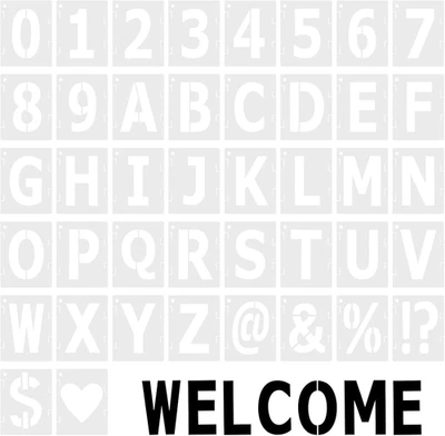 Buchstaben Schablone Set 42 Stück 3 Zoll Zahlen Schablonen Kunststoff Waschbar - Bild 1 von 4