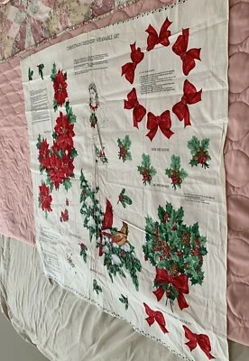 Fabric Applique Panel Christmas Greenery Wearable Art For Shirts Bags Brand New - Image 1 of 3