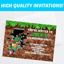 Personalised Gaming Games Gamer Boys Girls Party Invitations Birthday Invites