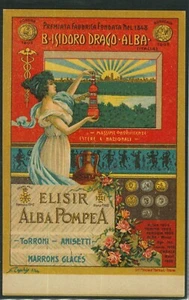 Lib1069 - CARTOLINA d'Epoca PUBBLICITARIA Illustrata - CESCHI Elisir ALBA POMPEA - Picture 1 of 1