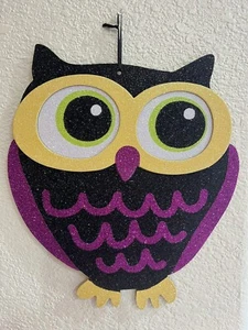 GLITTERY HALLOWEEN OWL ๐ฆ MDF Wall Decor SIGN 11.5" H x 10" W Super Cute! - Picture 1 of 4