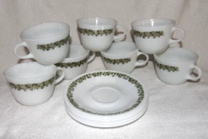 7 Pyrex Spring Blossom Cups 7 Corelle Spring Blossom Saucers - Imagen 1 de 13