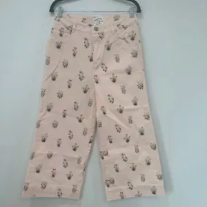 Jeans donna Meadows 29 rosa floreale gamba larga stravagante denim pantaloni larghi - Foto 1 di 10