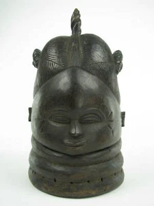 GothamGallery Fine African Tribal Art - Sierra Leone Mende Bundu Mask - S - Picture 1 of 12