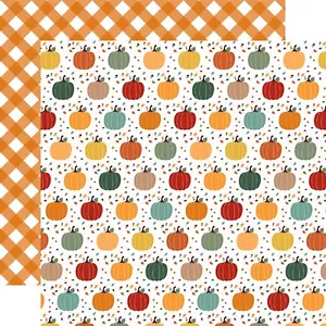 2 hojas de cartulina de papel Echo Park FELIZ OTOÑO 12x12 - Pumpkin Spice - Imagen 1 de 1