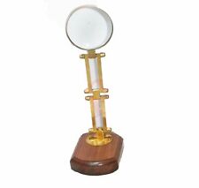 Adjustable 3'' Magnifying Glass Magnifier On Stand Nautical Brass Made ECs