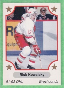 1991-92 7th Inning Sketch OHL #330 Rick Kowalsky Soo Greyhounds Pre Rookie