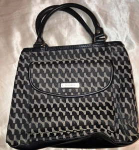 Collection Tan & Brown Geometric Pattern 5 Compartments Pouches Zipper Snap - Picture 1 of 7