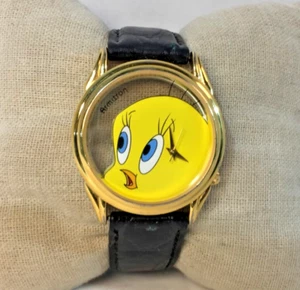 Armitron Looney Tunes Tweety Women's Watch 37mm Gold Tone Leather Band Working! - Picture 1 of 12