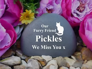 Pet Memorial Pebble (Stone Effect) - Weatherproof - Personalised - Various Pets - Picture 1 of 31