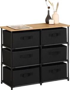 6 Chest of Drawers Fabric Storage Wardrobe Cabinet Living Room Dresser Table - Picture 1 of 8