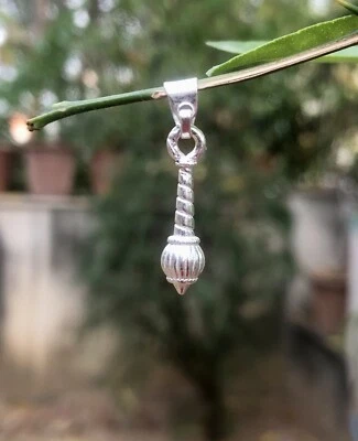 Ciondolo in argento sterling 999 Lord Hanuman Gada Mace - da indossare, tempi... - Immagine 1 di 4