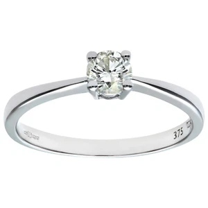 9ct White Gold Engagement Ring 0.33ct Solitaire Certified Diamond by Naava - Picture 1 of 7