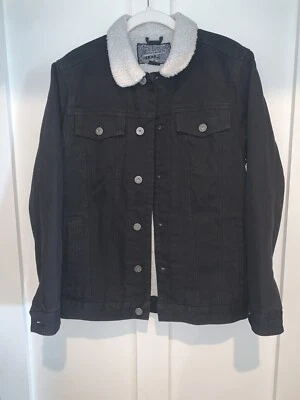 Brooklyn Cloth Men’s Sherpa Denim Trucker Jacket Black Size Small - Image 1 of 4