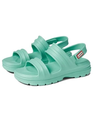 Sandália HUNTER feminina verde 1-1/2" plataforma palmilha flor algas cunha slingback 6 - Imagem 1 de 3