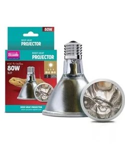 Arcadia Deep Heat Projector 80W E27 Infrared Bulb A & B - Long Life Warm Reptile - Picture 1 of 1