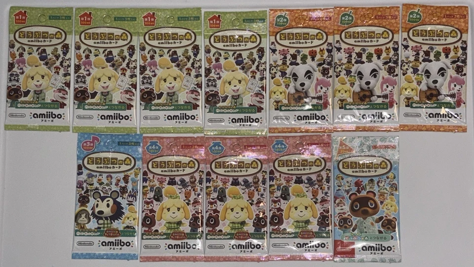 Nintendo Japonés Animal Crossing Tarjetas Amiibo Serie 1-5 Pack Lote De 12 Foto 1 de 2