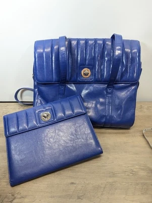 Bolso de Mano Buxton XL Maletín y Estuche con Bloc de Notas BlueBerry Cuero Sintético Bolso para Computadora Foto 1 de 4