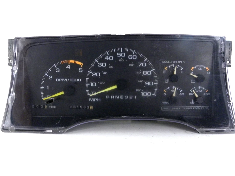 Instrument Speedometer Gauge Diesel Cluster *281k Miles* for 1996 Chevy GMC C/K - Image 1 of 4