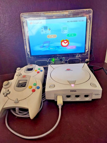 Sega Dreamcast Game Console, 2 controllers, Battery, fuse, cap,RGB led installed